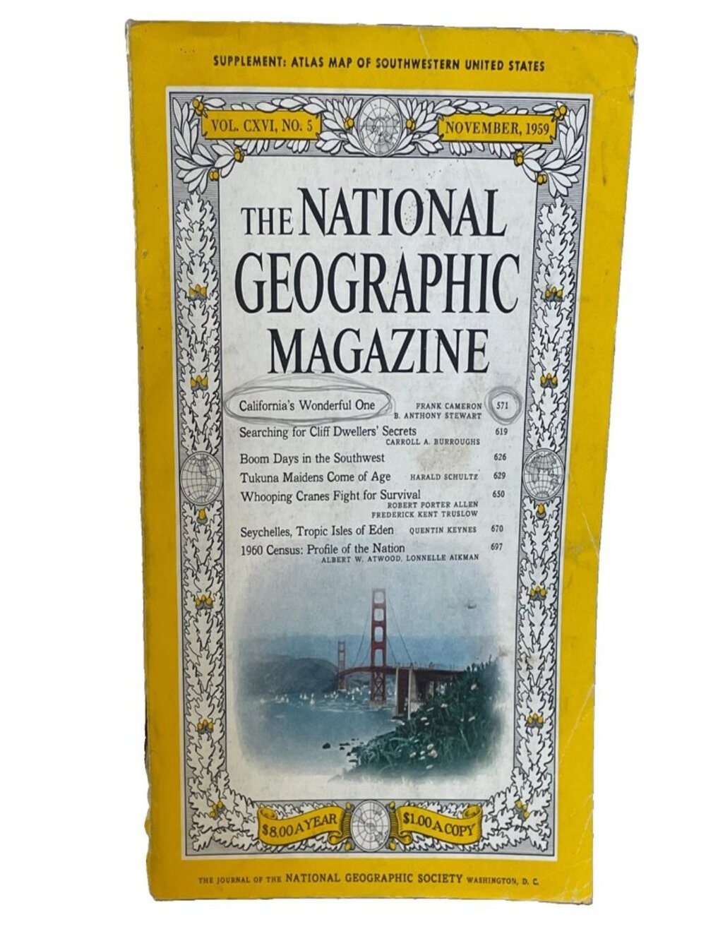 National Geographic Nov 1959 Vol 116 No 5 Vintage Magazine NO MAP California